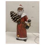 Ceramic Santa with wired lantern (didnï¿½t light)