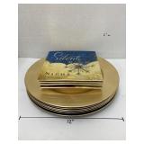 6- gold charger plates & holiday snack plates