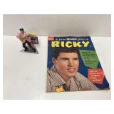 Elvis ornament & Ricky Nelson magazine