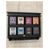 Wooden Spice Shelf with metal boxes, missing