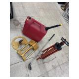 Gas can, Sprinklers, Golf Club, Tripod