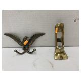 Brass eagle hook & flag pole bracket