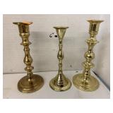 3 Candlesticks, Metal, Brass
