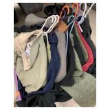 Tote of jackets and misc