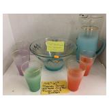 Vntg MCM Blendo Chip bowl, Pitcher, 5 Glasses