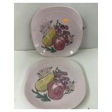 2 Vintage Red Wing Pottery Dinner Plates