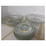 Vtg Clear Glass Serving Lot