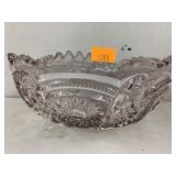 Sawtooth Cut glass Bowl, lavender 20 Inch