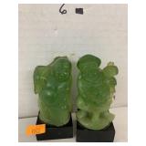 Vntg Buddha Figurines, Faux Jade by Wony