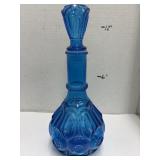 Vintage L.E. Smith Cobalt Blue Glass Decanter