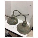 Vintage Green Porcelain Enamel Industrial Lights