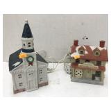 Porcelain Church and general Store Decorations