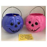 2 Vntg General Foam Pumpkin Buckets