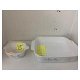 2 Vntg Corningware Baking Dishes, Iris