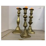 3 Candle Sticks, Metal, Brass