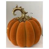 Flocked Pumpkin, Stem Cracked