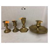 4 Candlesticks, Metal Brass