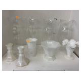 Hurricanes and Milk Glass, 1 Chipped