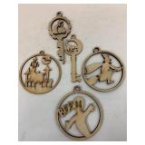 5 Wooden Halloween Ornaments