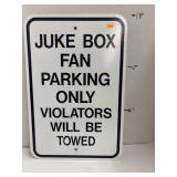 Metal Sign - Juke Box Parking Only