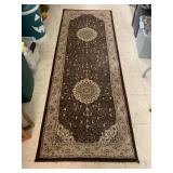 Brown rug runner, approx 2.5ft x 7.5ft