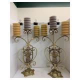 2 Metal pineapple Candelabras