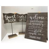 3 Wooden Signs