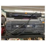 Double cassette deck, dvd player, dish hopper