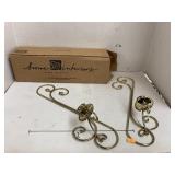 Vntg Home Interiors brass wall candle sconces
