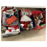 3 totes of Christmas decor