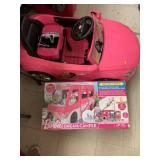 Barbie camper and ride in convertible