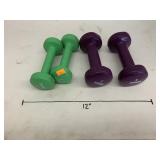 2 pairs of dumbbells