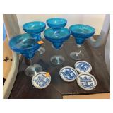 Blue plastic cups