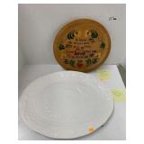 Turkey platter and very wooden plate decor