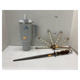 Stanley stainless cup, Lufkin 6ft, & knife