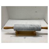 Marble rolling pin & wooden holder