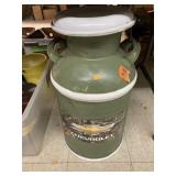 Painted milk jug w/Chevy plate attached