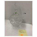 Vntg crystal candy dish with lid