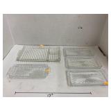Vntg glass snack plate, butter dish, & relish