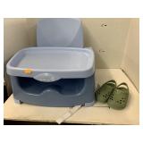 Baby high chair and shoes