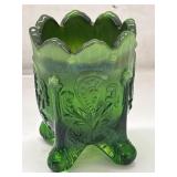 VINTAGE JOE ST. CLAIR GREEN SLAG GLASS TOOTHPICK