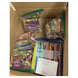 Box of Crayons and Colored Pencils