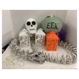 Flat of Halloween Decor, Snake, Lanterns, Pumpkin