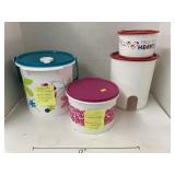 Tupperware drink dispenser & canisters