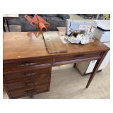Singer Sewing Machine w/ Sewing Desk & Contents