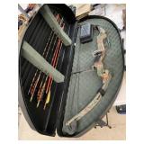 Bow, arrows, case