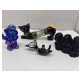 Black Cat Pen Letter Holder, Art Glass Clown,
