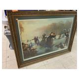 Ice skating art, framed