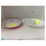 Pyrex pie pan & divided dish