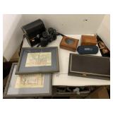 Jewelry box, art, binoculars